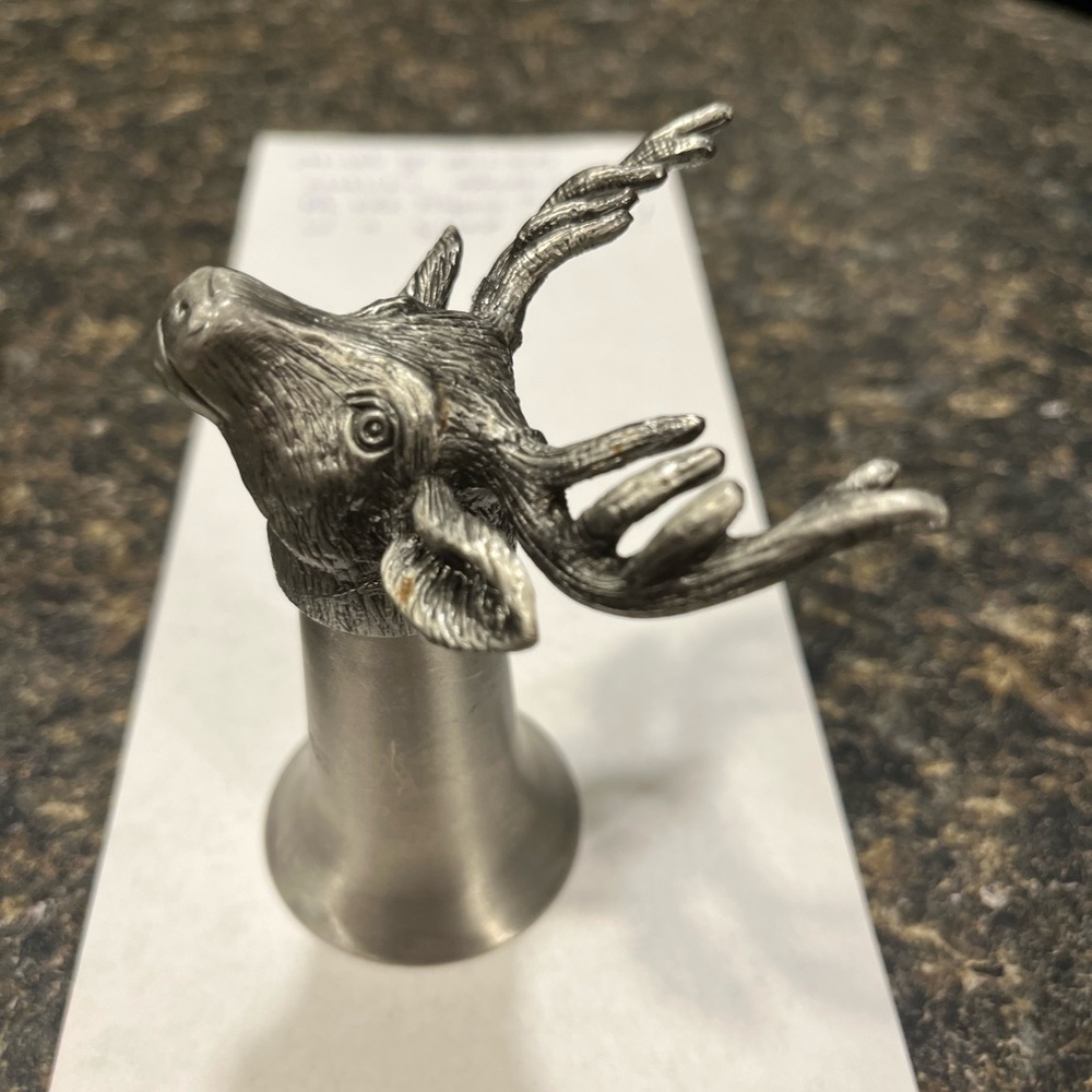 1990’s Jagermeister Stag Pewter Metal Deer Head Shot Glass a/k/a Stirrup Club - Picture 4 of 6